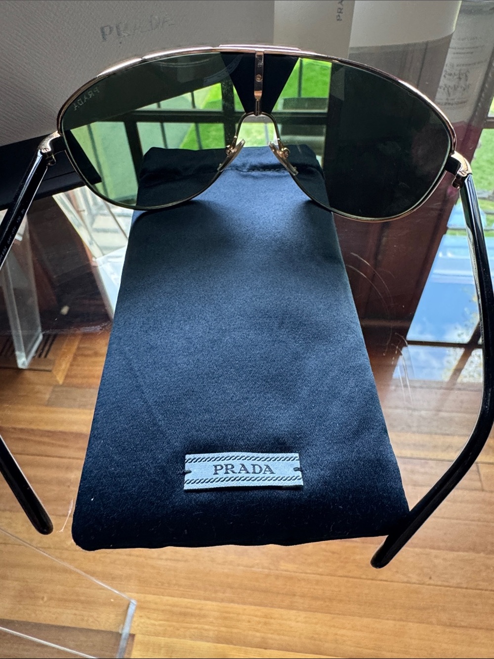 Prada Black Fabric Sunglasses Pouch and Box Set - Picture 5 of 12